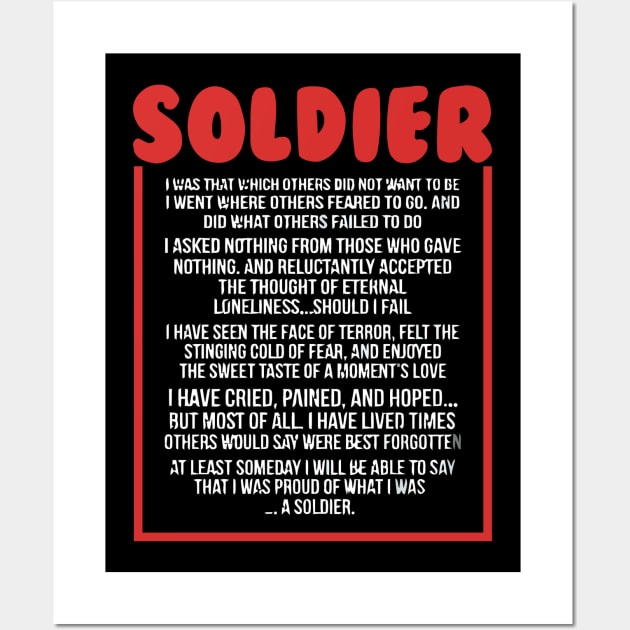 Once a soldier , always a solider Wall Art by martinyualiso